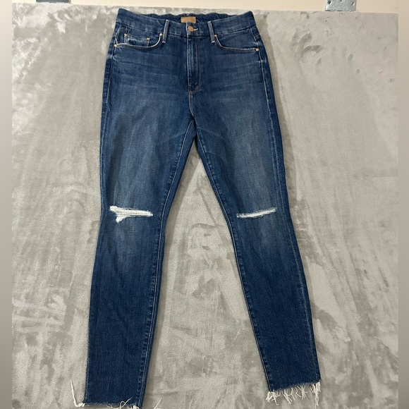 MOTHER Denim - Mother high waisted the looker ankle fray jeans